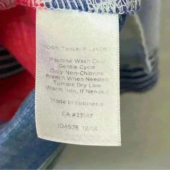 Talbots Women's Striped Button Up Long Sleeve Tunic L USA BBQ Beach Holiday - Picture 4 of 11